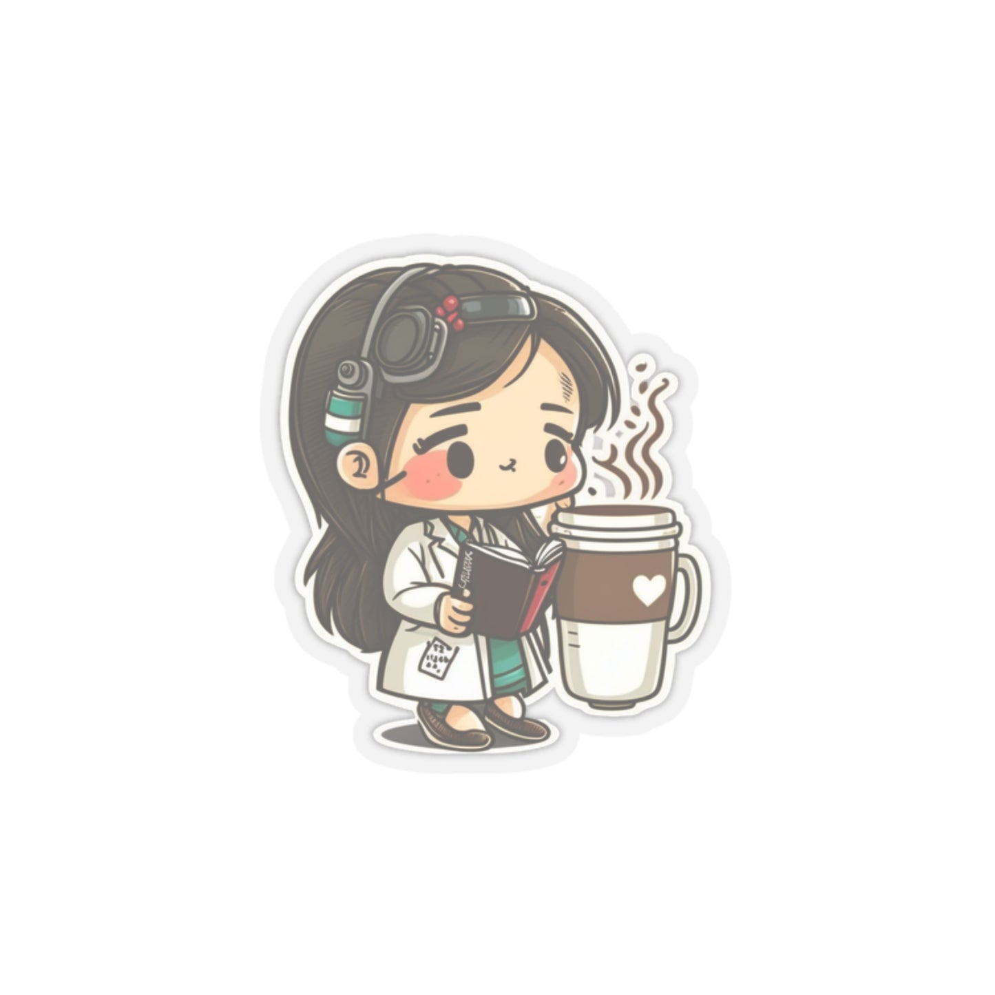 Caring and Caffeinated: The Adorable Physician Sticker!