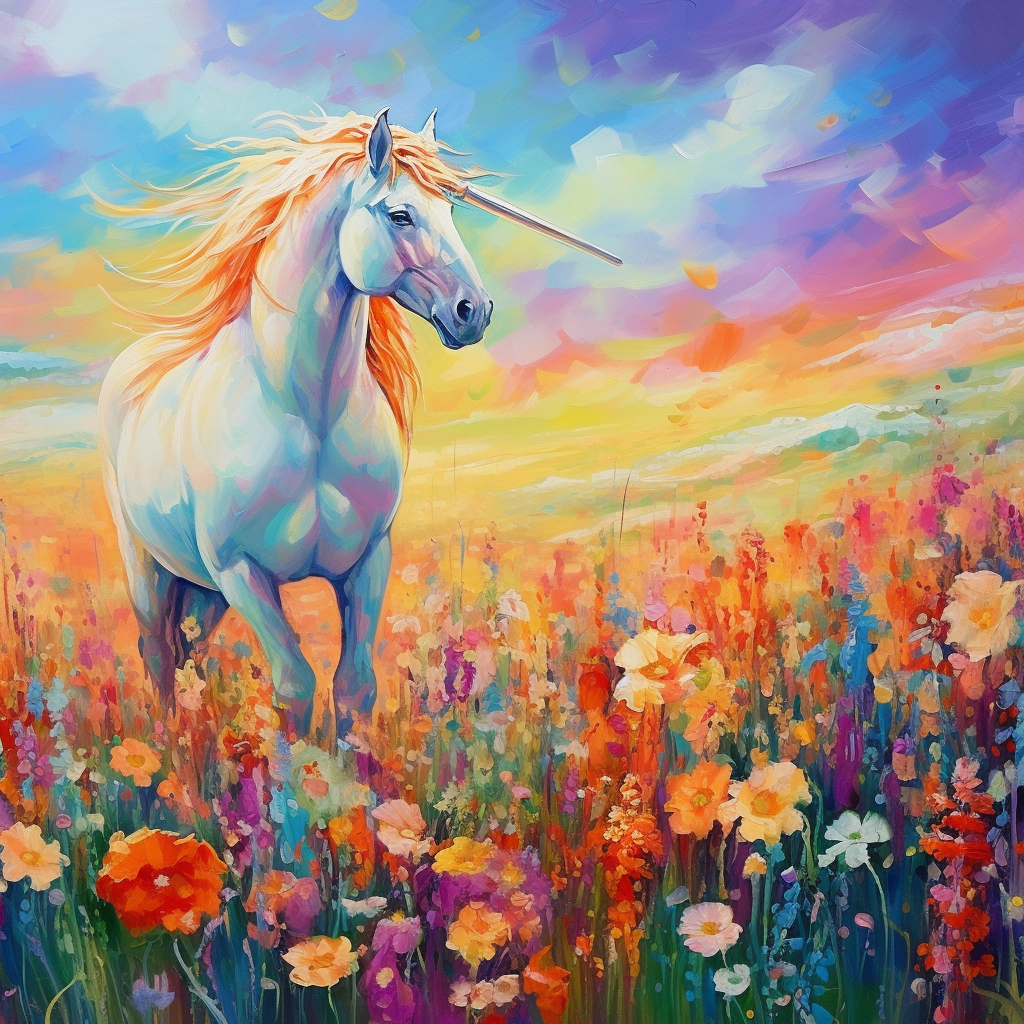 Enchanting Meadows: Majestic Unicorn Wall Art
